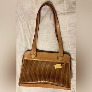 Dooney & Bourke Tan and Brown Shoulder Bag